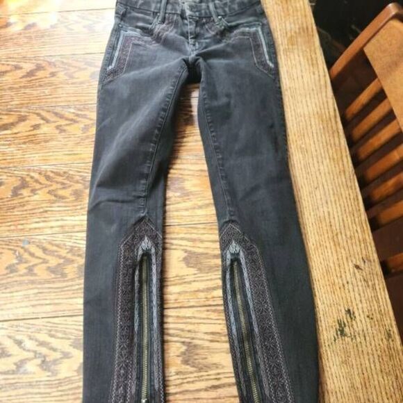 MOTHER The Black Sheep and the Princess The Looker Inside Zip Ankle Jeans sz 25 - Picture 2 of 6